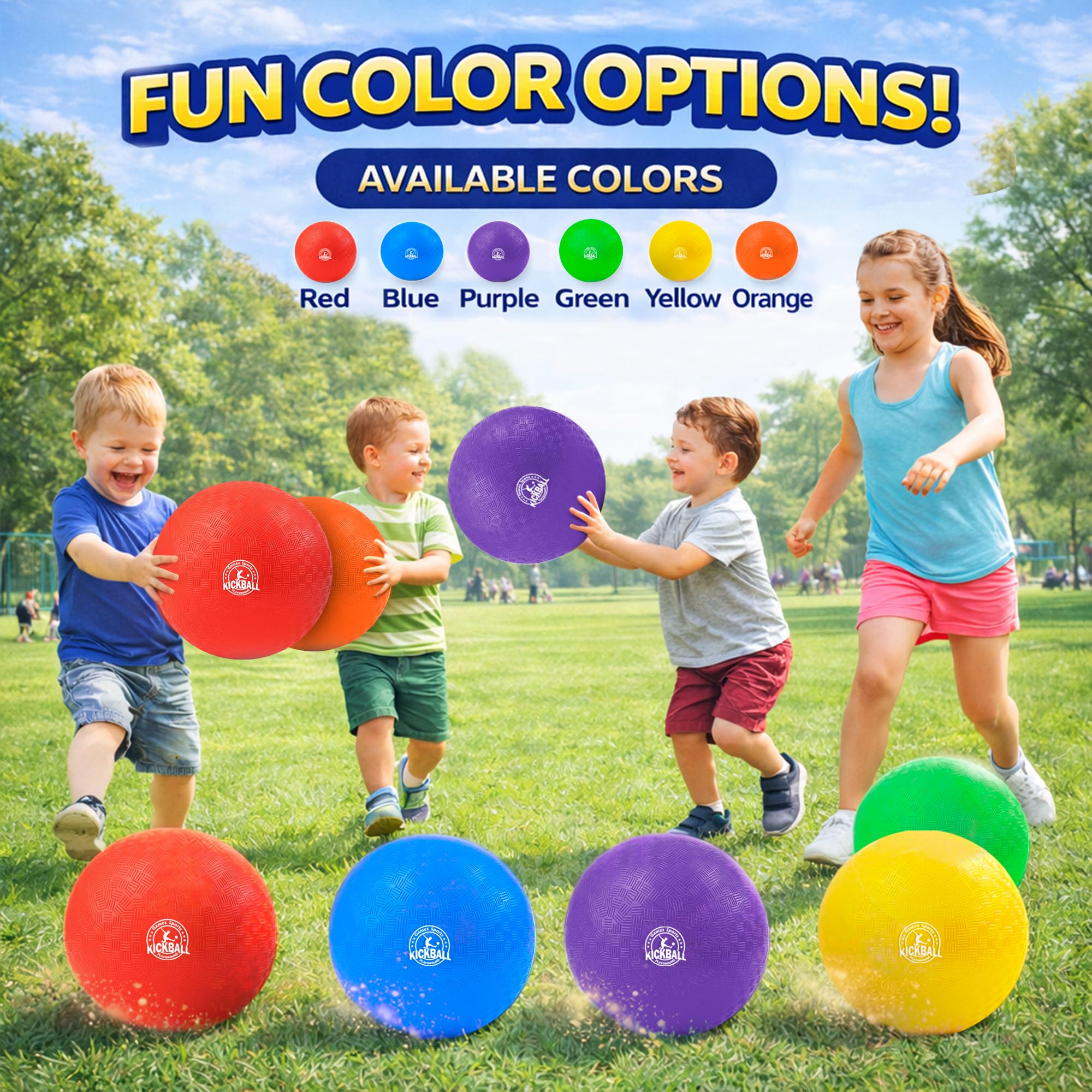 Palline da gioco per kickball da 25,4 cm, confezione da 6 o 12, per bambini e adulti, per giochi scolastici all'aperto e al chiuso, con pompa a mano e borsa per riporre oggetti