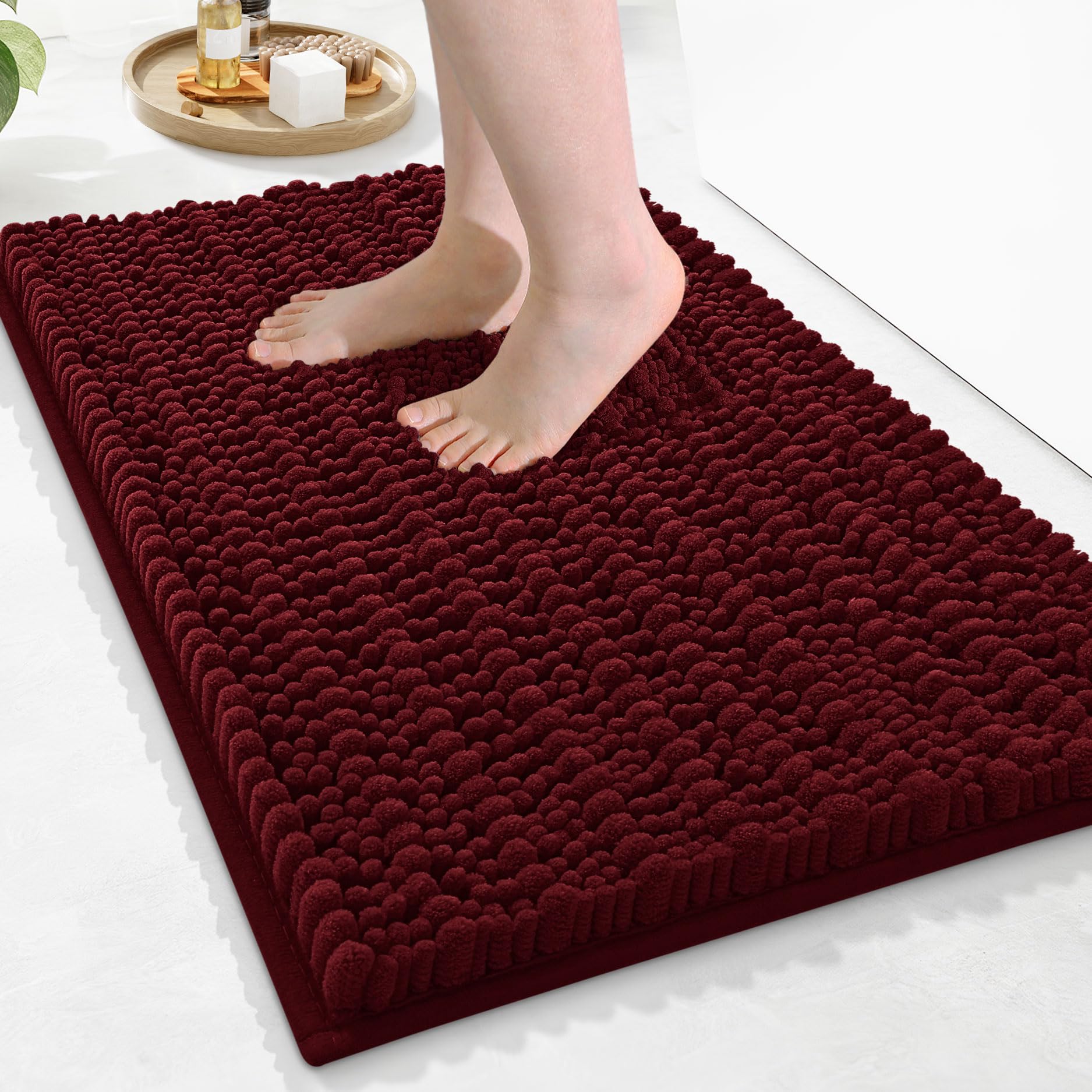 Arotive Luxury Chenille Bathroom Rug Mat, Extra Soft Thick Absorbent Shaggy Bath Rugs, Non-Slip Machine Wash Dry, Plush Bath Mats for Bathroom, Shower