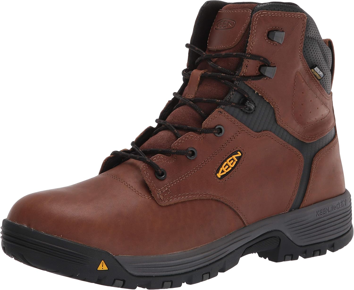 KEEN Utility Men's Chicago 6" Soft Toe Waterproof Work Boot, Tobacco/Black, 8.5 Medium US