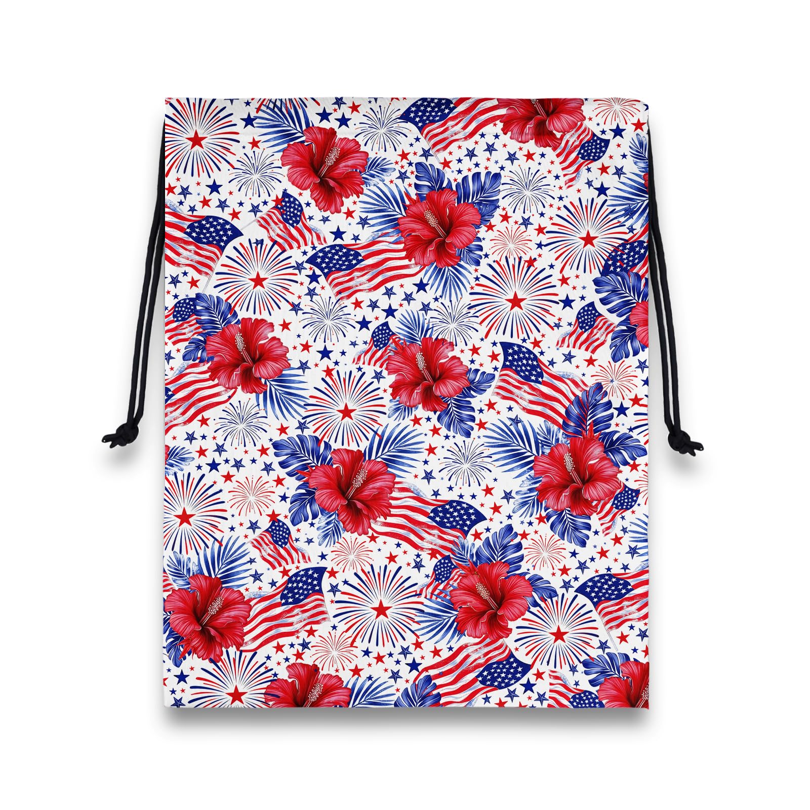 US Flags Gymnasts Grip Bags Patriotic Small Drawstring Bag for Independence Day