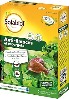 Solabiol Anti-Limaces & Escargots - 1 Kg - Granulés - Résistant À La Pluie - Prêt À l'emploi - Utilisable en Agriculture Biologique SOLIMA1000