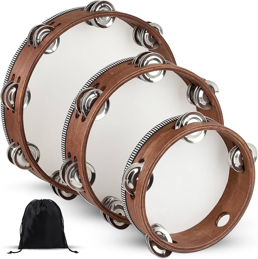 Amazon.com: Wooden Hand Held Percussion Tambourine with Storage
