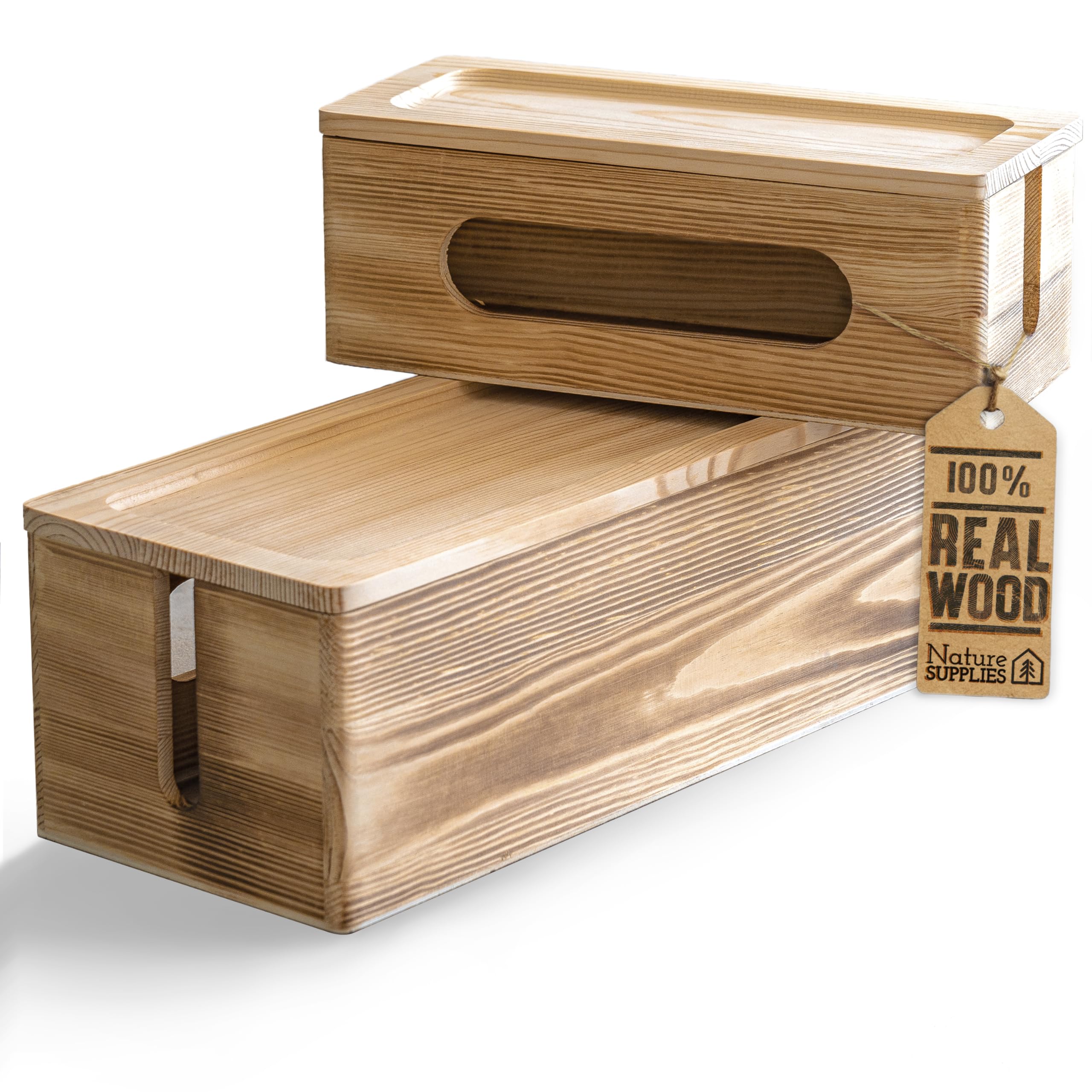 Amazon.com: NATURE SUPPLIES Set of 2 Wooden Cable Management