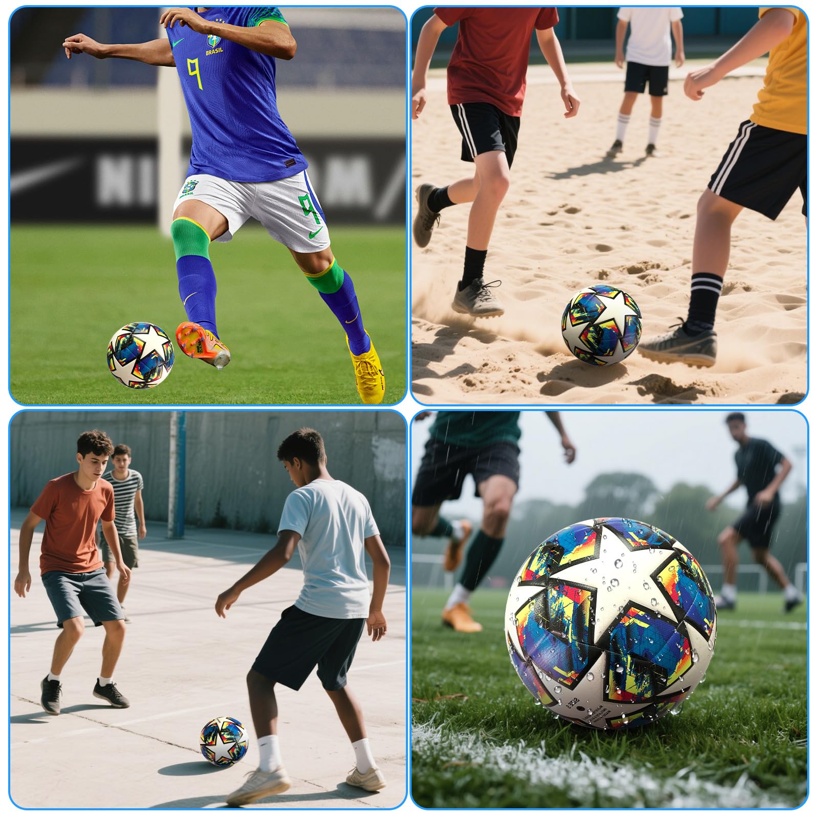 Fxznacbh Fussball Em Fussball 2024 Ball Fußball Fans Artikel Fussball-Liebhaber Geburtstag Geschenk Regelmäßige Nr. 5 Ball Football mit Pumpe