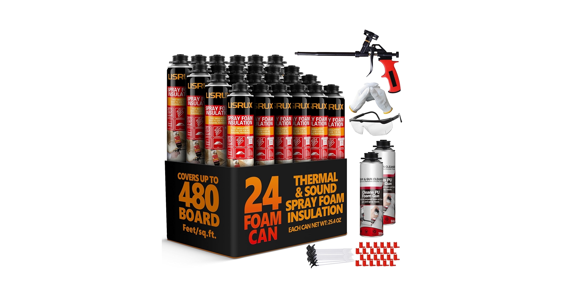 Amazon.com: LISRUX Spray Foam Insulation Kit (480 Board Feet