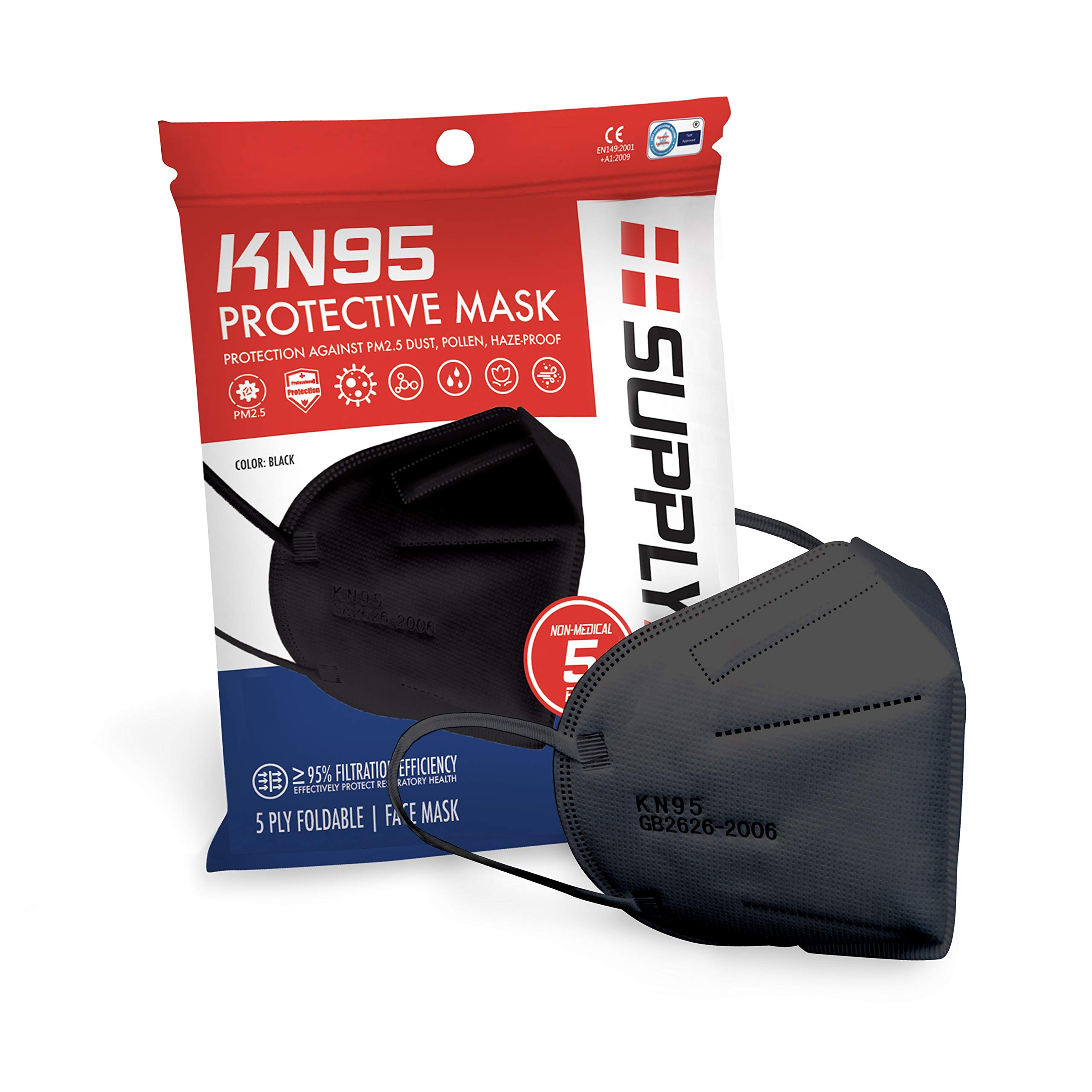 SupplyAID RRS KN95 5PK KN95 Face Mask for Protection Against PM2 5 Dus | amzdealz