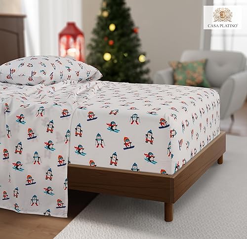 Miniatura 2 de Casa Platino Sábanas de tamaño queen, ultra suaves, acogedoras y transpirables, juego de sábanas de microfibra cepillada para cama tamaño Queen,