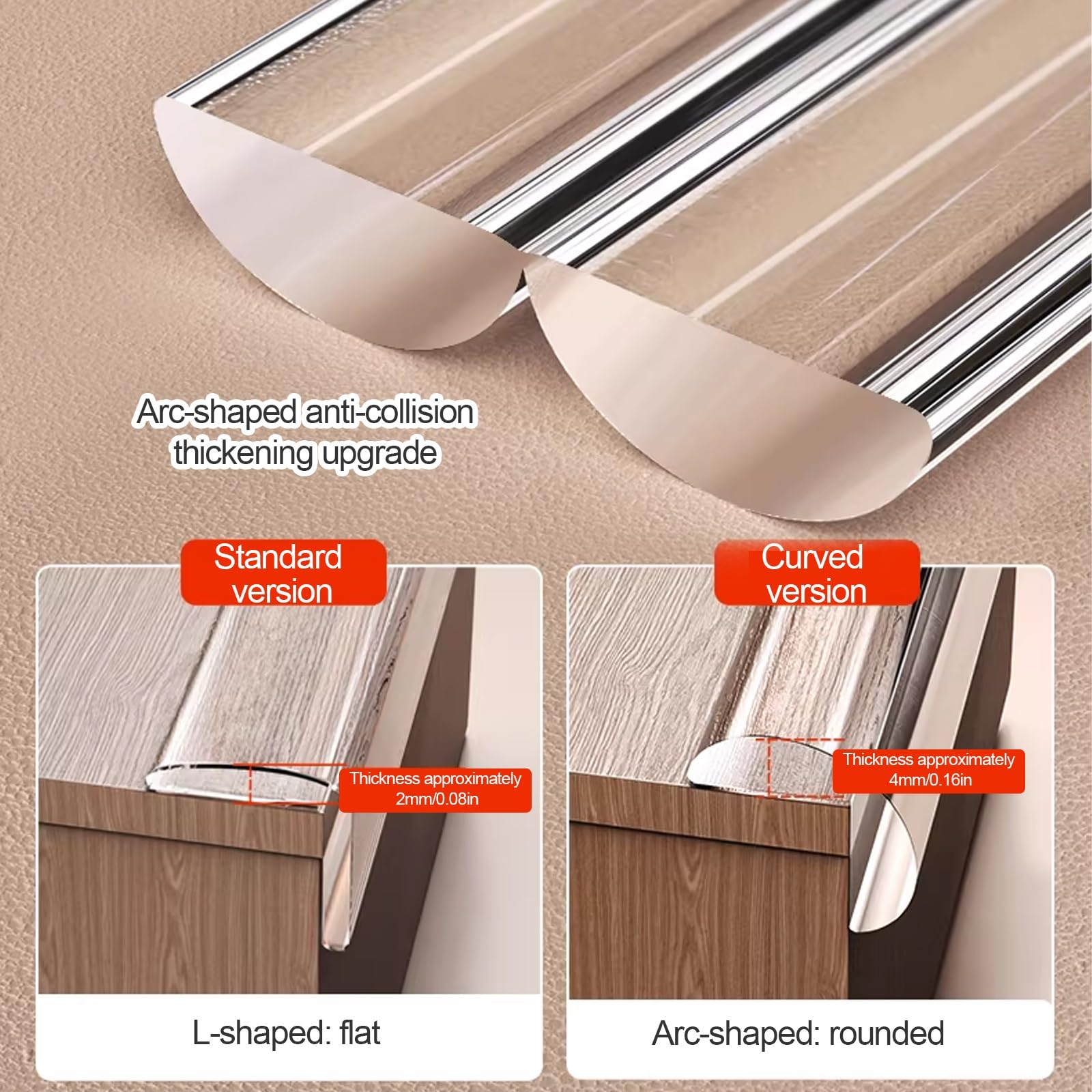 Protectores de esquinas, protectores de bordes de seguridad para muebles, material de PVC, almohadillas acolchadas de seguridad para bebés para esquinas afiladas y bordes de mesa