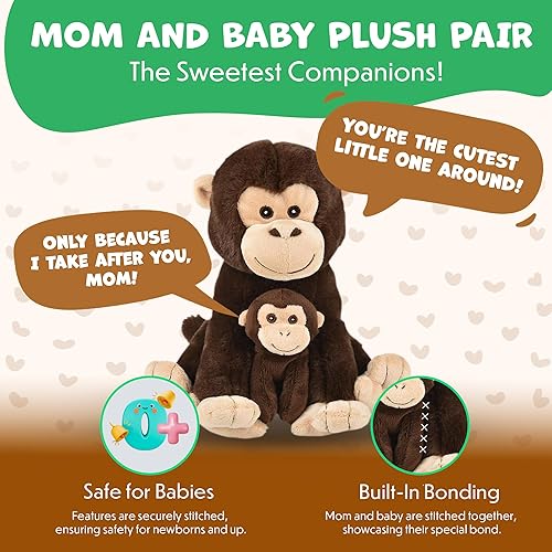 Miniatura 6 de Animales de peluche para mamá y bebé para niños y niñas, decoraciones de safari para baby shower, decoración de guardería, animales del zoológico