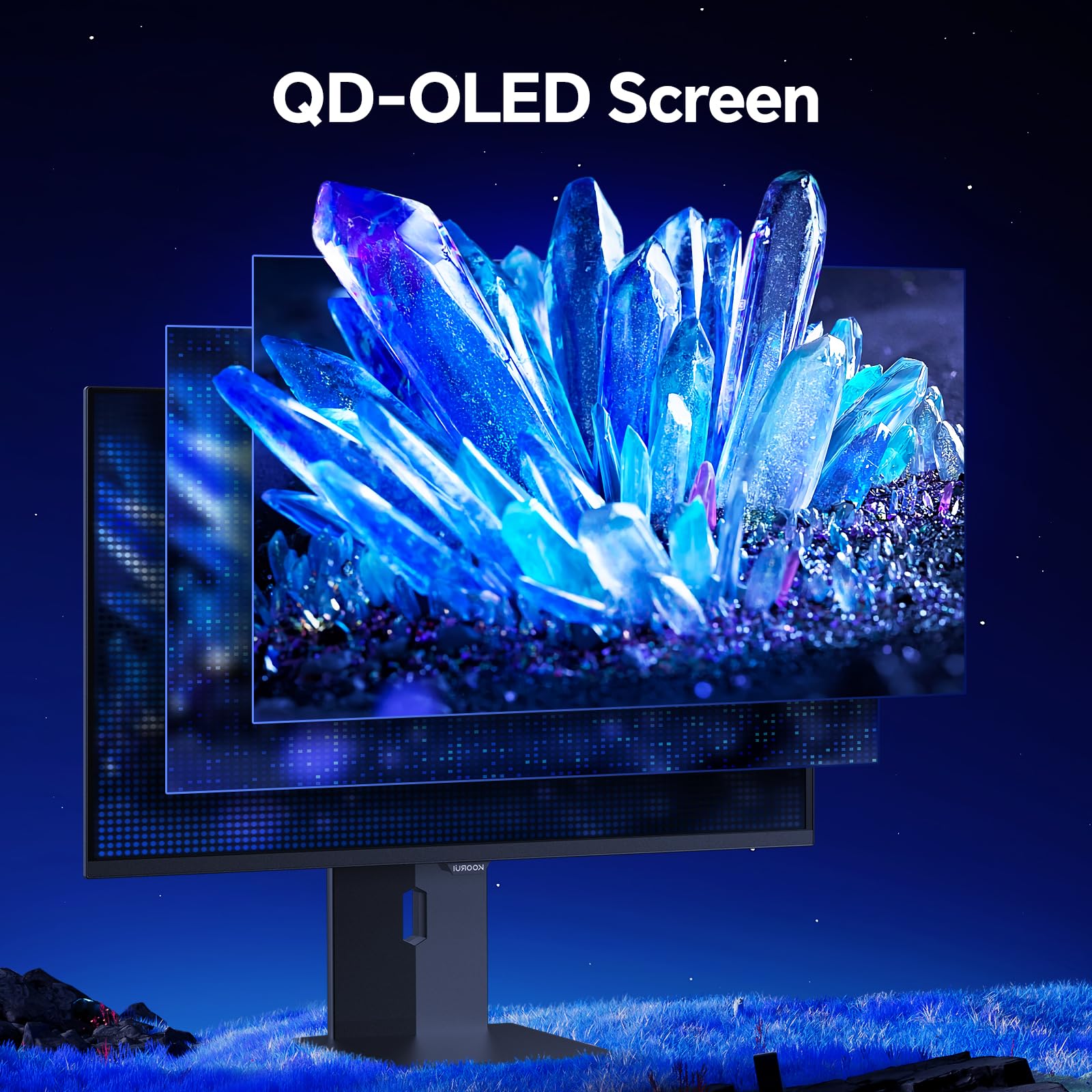 KOORUI S2721XO 27 Pollici Gaming Monitor, QHD 1440p Computer Monitors 2k, QD-OLED, UHD 240Hz, 0.03ms, HDMI(2.0)*2, Sync Adaptive Tecnologia, VESA (75mm*75mm), Eye Care, Inclinazione Regolabile