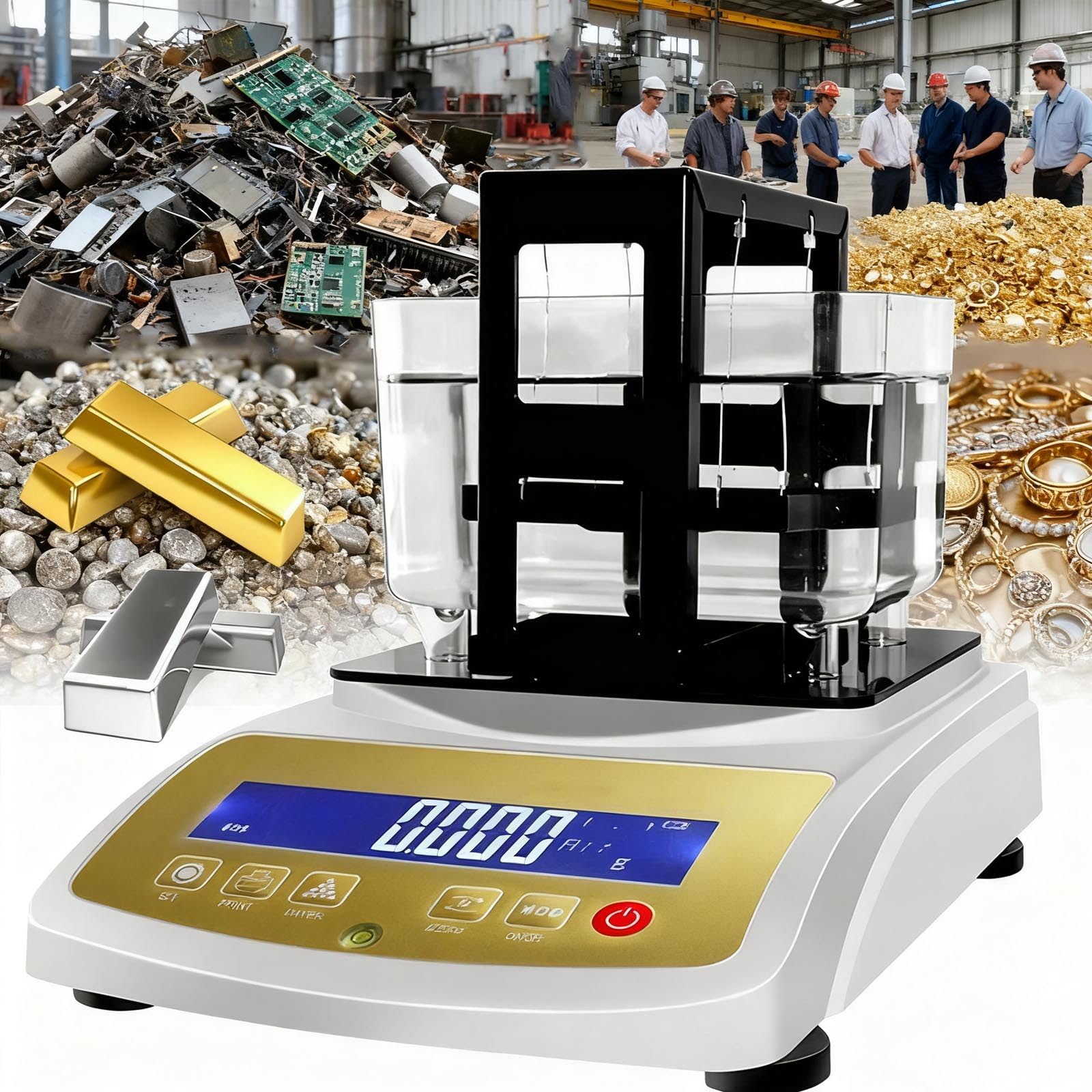 Gold Dichte Messgerät Reinheit Tester Upgrade | Edelmetall Platin Dichte Messgerät | für Gold K Silber Platin Tester, FüR Edelmetallrecycling-Raffination,JuweliergeschäFte/GoldläDen XF-2203K