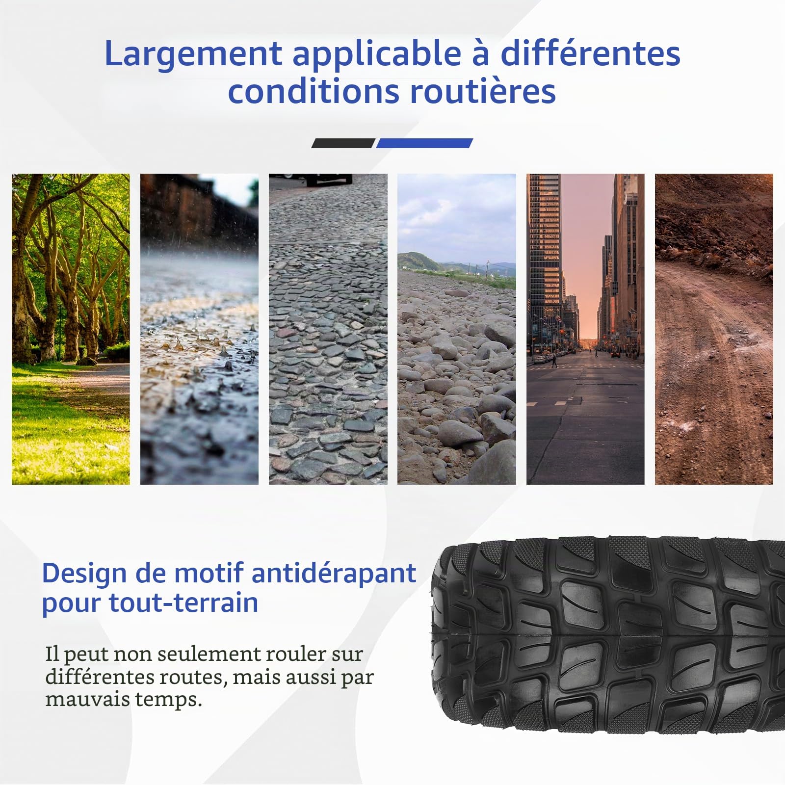Pneu hors route tubeless 90/50-6,5 pour pneu arrière du scooter électrique Kukirin M5 Pro