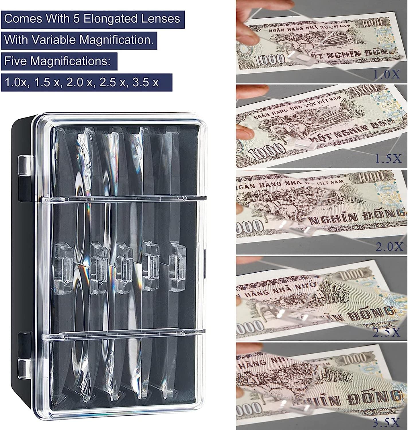 Occhiali con Lente d'Ingrandimento da Testa con 2 luci LED, Lente d'Ingrandimento con Fascia a Mani libere 5 Lenti 1.0X 1.5X 2.0X 2.5X 3.5X per Extension Ciglia