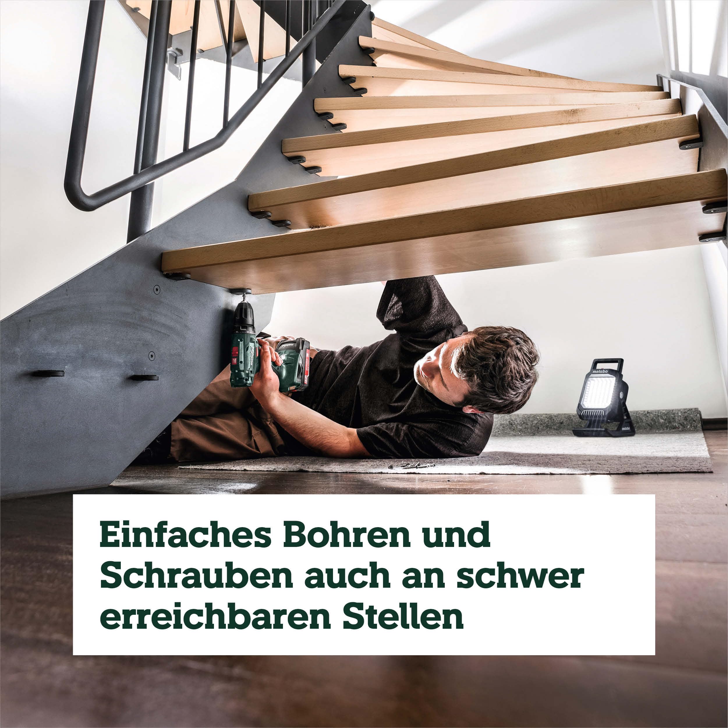 metabo Akku-Bohrschrauber BS 18 Set, 18 V Schrauber, 74-tlg. Zubehör-Set | Mobile Werkstatt im Koffer, inkl. 2 x 2.0 Ah Li-Power Akkus, Ladegerät, LED-Licht, Gürtelhaken, Schnellspannbohrfutter