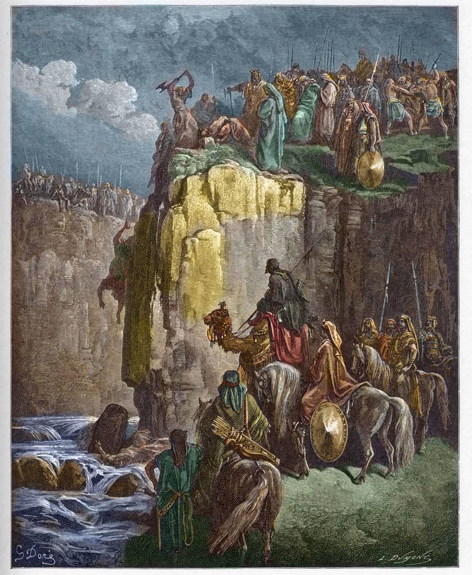 RZHRHJES Famous Painting Poster Art Canvas Print Retro Picture the Slaughter of the Prophets of Baal by Gustave Dore Poster Wall Art for Office Decor 60x90cm