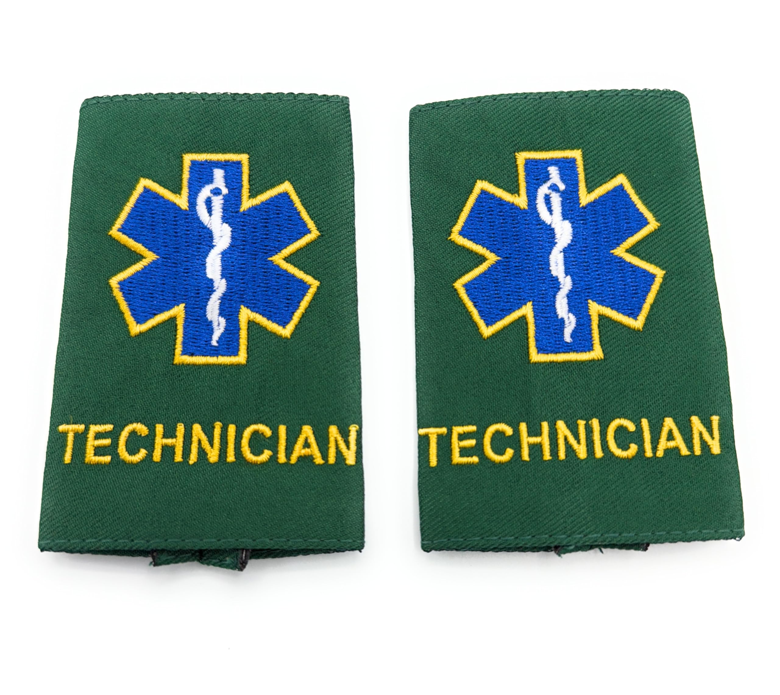 Uniform Store London Unisex Green Medical Epaulettes Healthcare Sliders On Technician