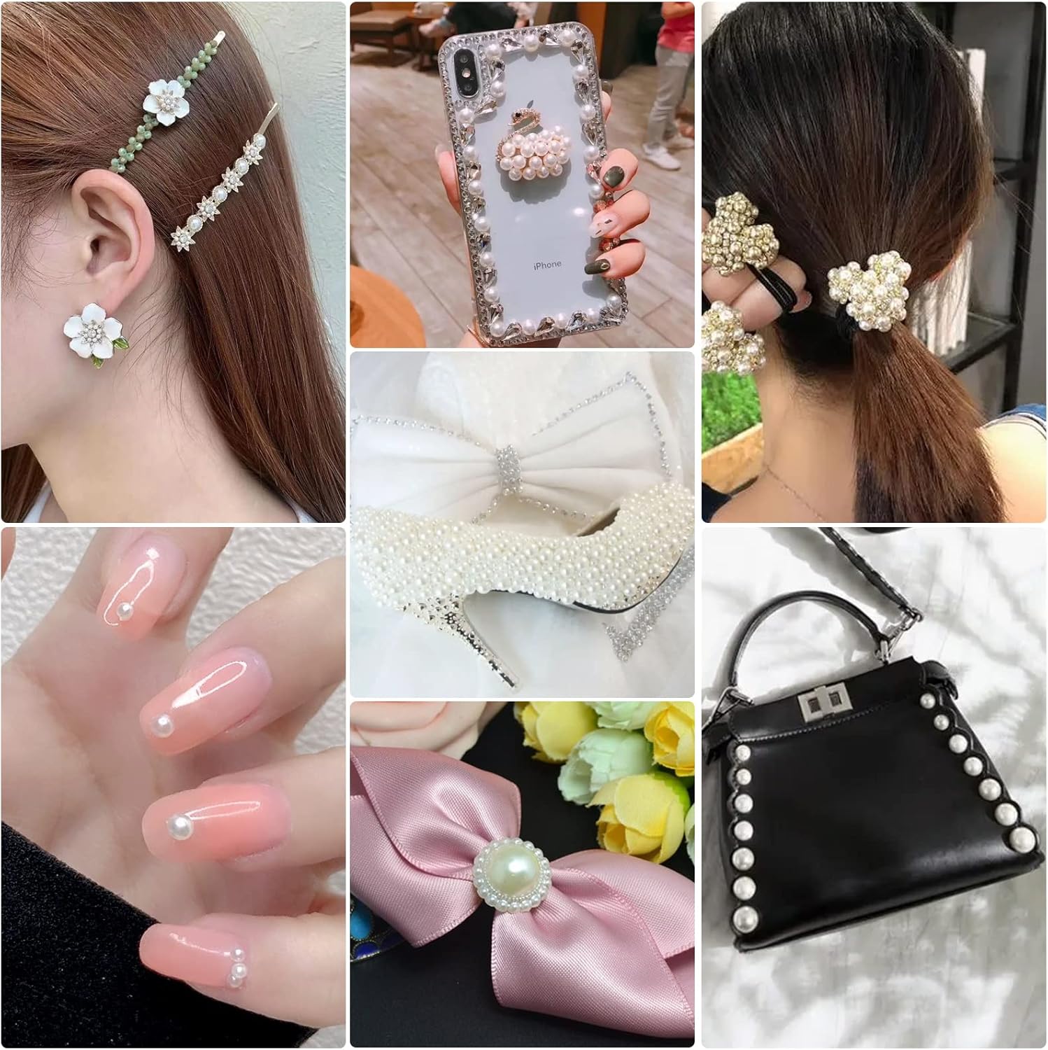 6540PCS Mix Color Resin Flat Back Pearls Rhinestones,Mixed Size 2/3/4/5/6/8/10mm Half Round Pearl Beads Nail Gems Rhinestone with Tweezers and Picker Pencil for Crafts Nail DIY Decoration - Image 6