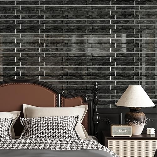 Miniatura 10 de CRE8TIVE 4 hojas de calcomanías autoadhesivas 3D de 12 x 12 pulgadas para despegar y pegar contra salpicaduras para cocina, dormitorio, chimenea