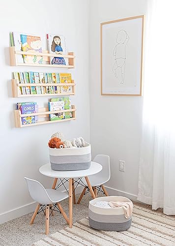 Miniatura 83 de OrganiHaus - Juego de 3 canastas con diseño de arcoíris para almacenamiento, canastas tejidas para organización, decoración pastel, guardar