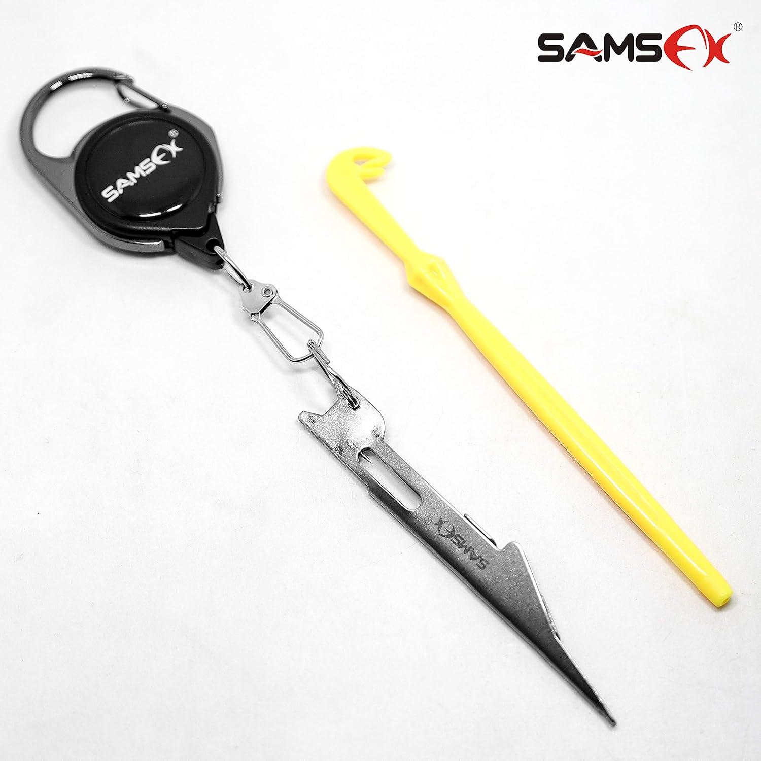 SAMSFX Fishing Magnum Knot Tying Tool and Loop Tyer with Zinger Retractor Combo Fly Fishing Angler Accessories (Silver Knot Tool with Retractor & Loop Tyer) : Sports & Outdoors