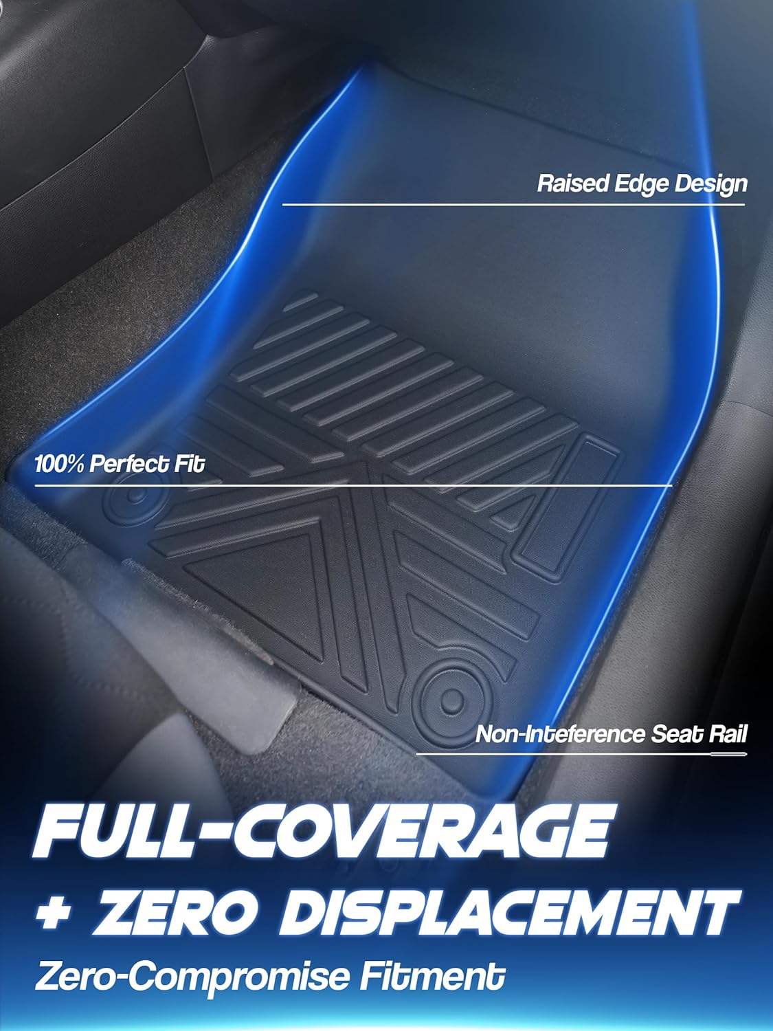 Car Floor Mats for Chevrolet Equinox 2018-2024 (Not for EV) Accessories, TPE All Weather Protection Floor Mats, Custom Fit 1st&2nd Row Car Floor Liners Set, Heavy Duty Accessories, Black - Image 5