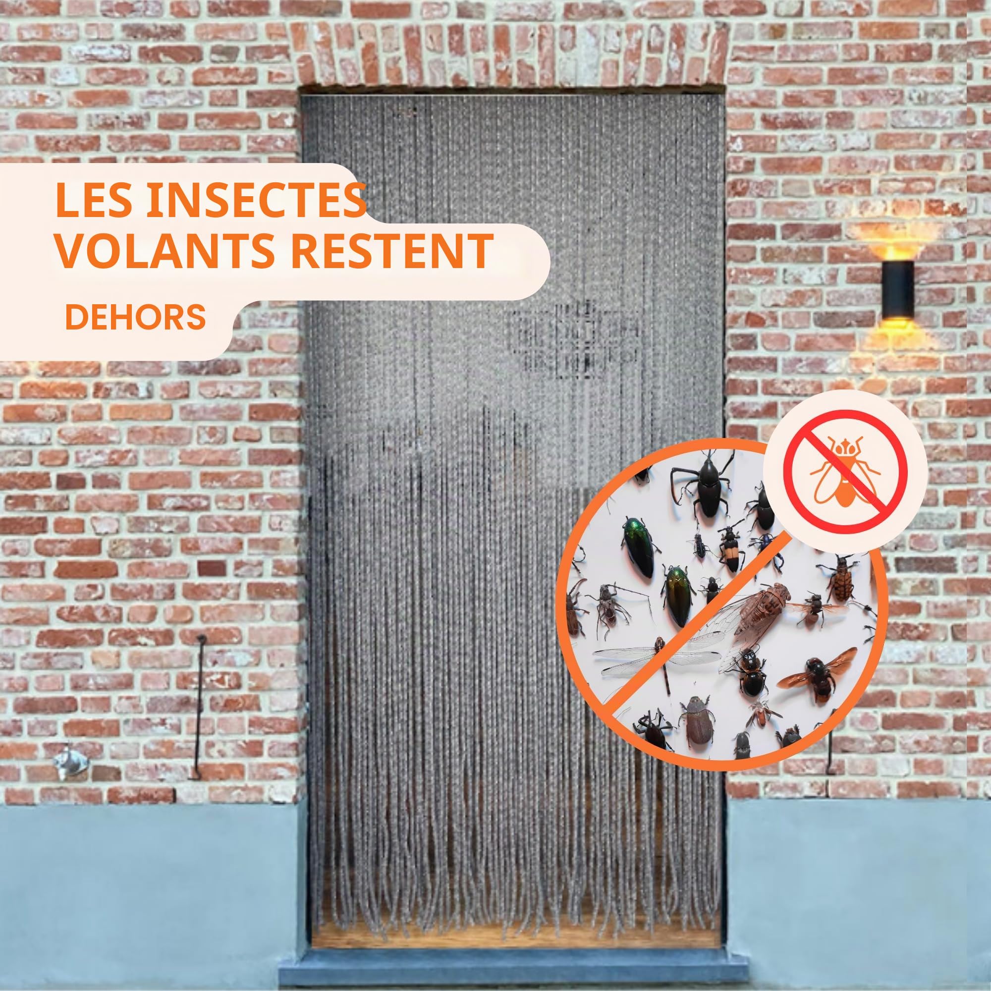 Trente Rideau de Porte Luxe Magnifico Anthracite - Différentes Tailles, 90 x 210 cm