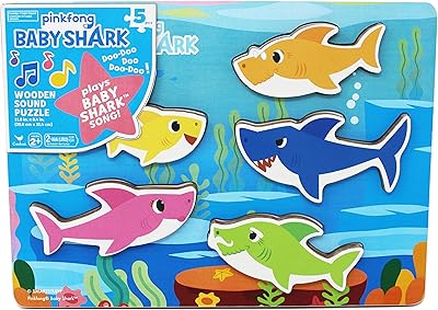 Pinkfong Baby Shark Musical Wood Sound Puzzle- Plays Song Baby Shark Toys Toddler Toys Kids Toys Baby Shark Birthday Decor...