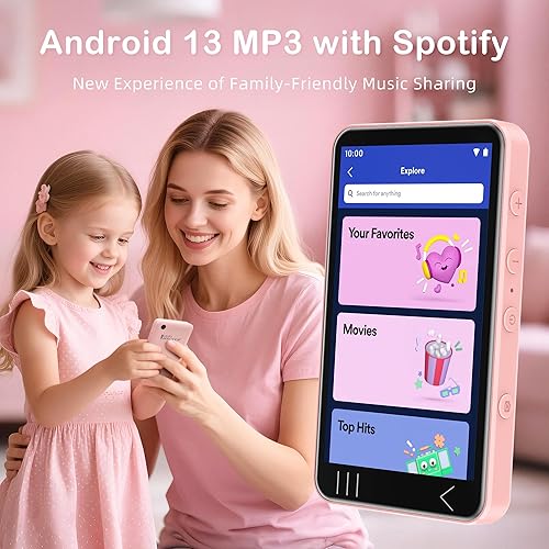 Miniatura 3 de Reproductor de MP3 G7 con cámara y altavoz, pantalla táctil de 4 pulgadas, reproductor de MP3 Android 13, reproductor de música WiFi Bluetooth con