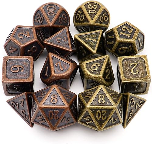 Miniatura 1 de Haxtec - Juego de dados metálicos para el juego de mesa Dungeons and Dragons (DND, D&D), 7 dados de 20, 12, 10, 8, 6 y 4 lados