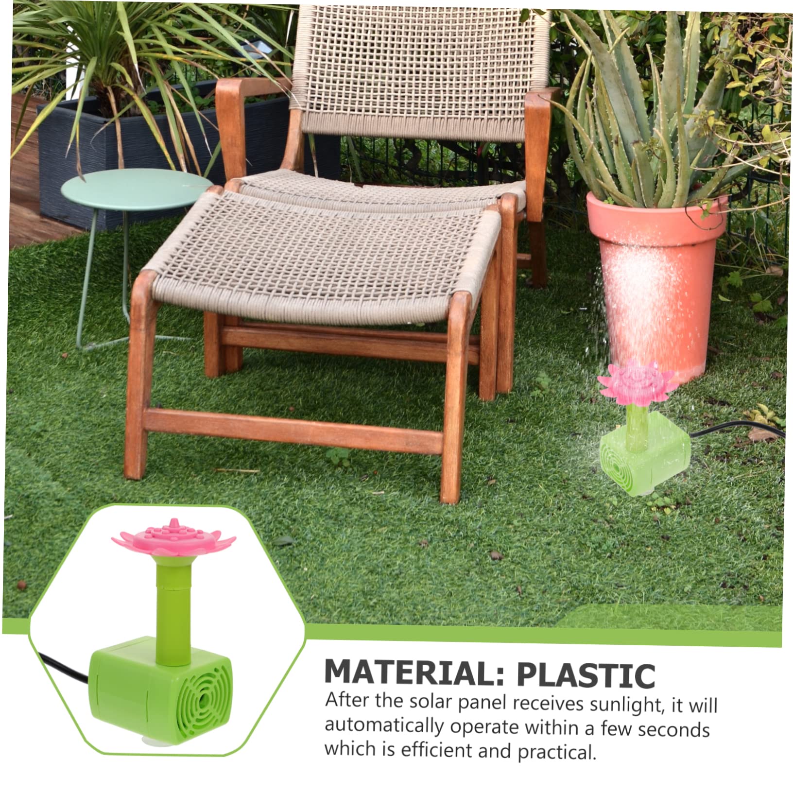 Pompa Solare per Fontana da Esterno Decorativa, Automatica, Plastica | Cortili Risparmio Energetico Spazi Verdi Attraente e Aspetto Creativo Energia Solare