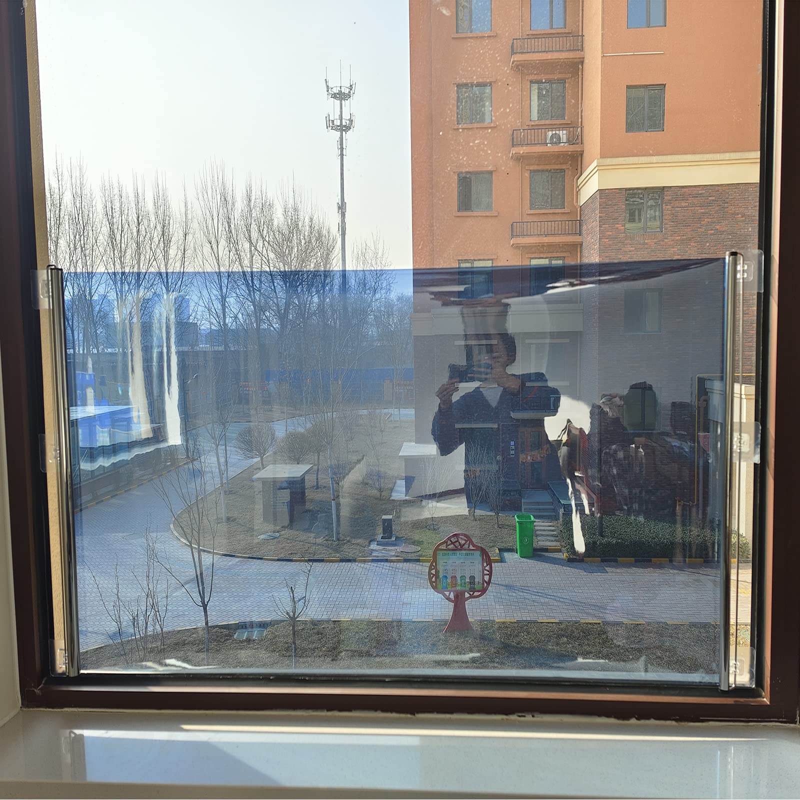Roleta Rolety Na Okno Balkonowe Jednokierunkowa Przezroczysta, Montowana Wewnątrz Zasłona Przeciwdeszczowa Do Biura W Kuchni, Wodoodporny Filtr Przeciwsłoneczny(50x150cm/19.7x59in)