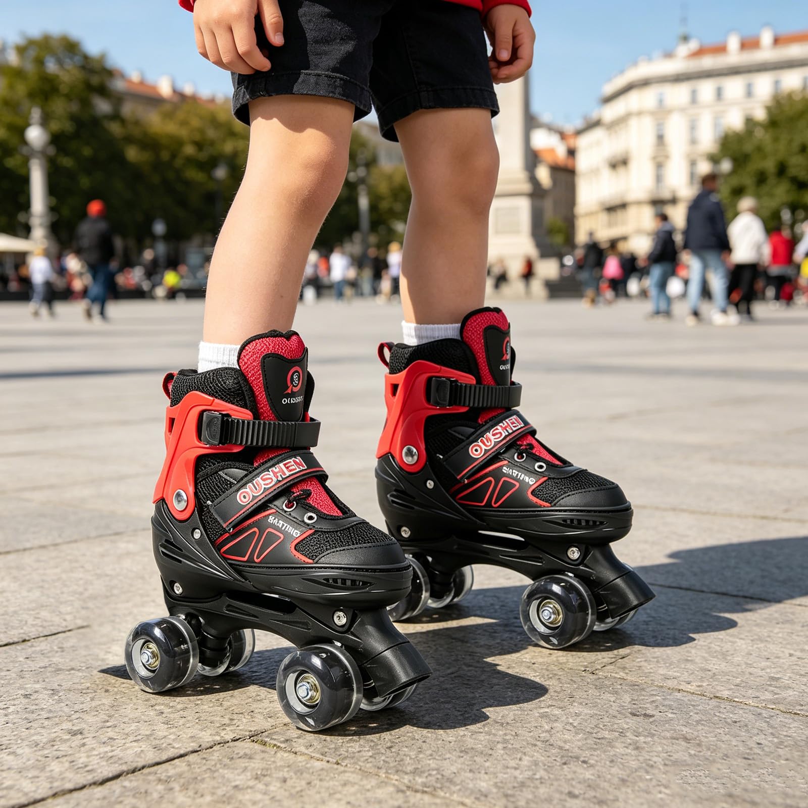 Patines de ruedas ajustables para niños y niñas, con 4 ruedas luminosas, para principiantes, regalo de Navidad de cumpleaños