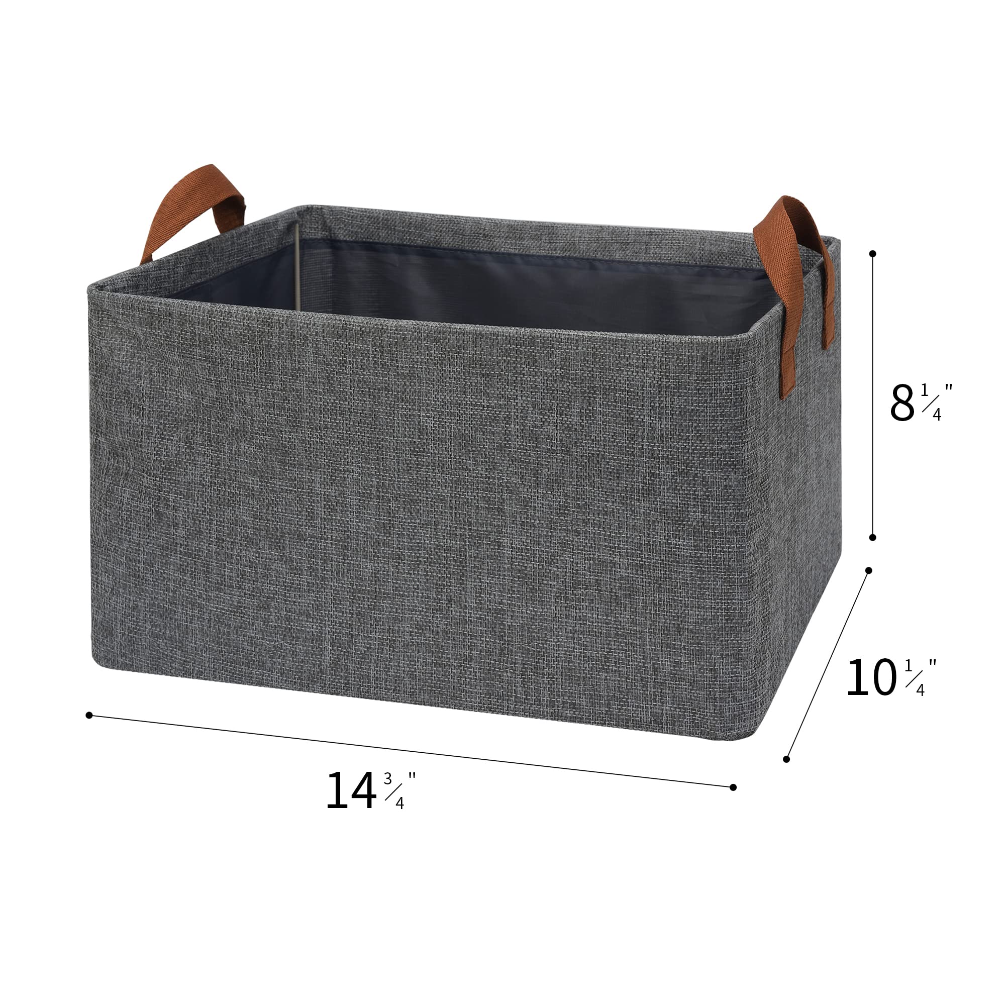 GRANNY SAYS Closet Storage Bins, Closet Organizers and Storage Bins Large, Dark Gray Organizer Baskets, Storage Containers for Organizing Changing Table Bookshelf, 4-Pack