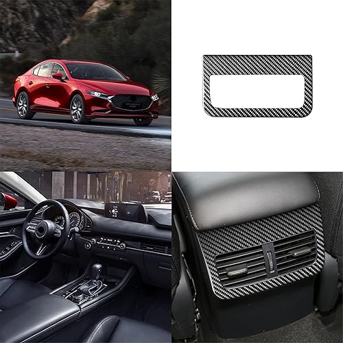 Miniatura 5 de Cubierta de marco de panel interior de fibra de carbono compatible con Mazda 3 Mazda3 Axela 2019-2022 (ventilación de aire trasera exterior 08)