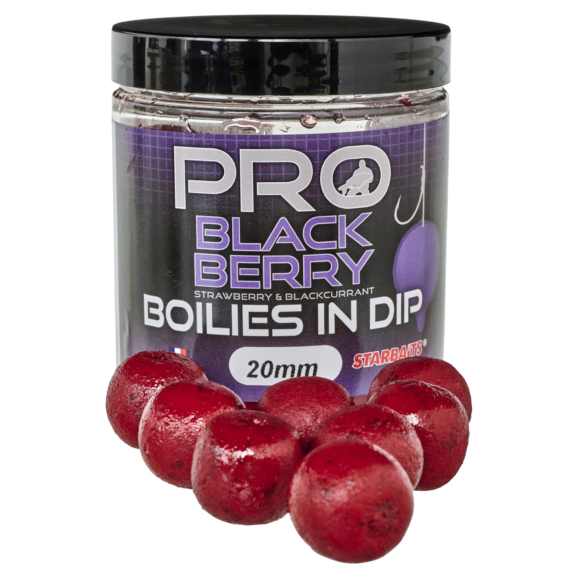 Bouillettes Pro Boilies in Dip Black Berry - 150g - D.20mm - Rouge - 62748