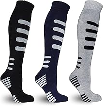 Frostfighter Men's Thermal Knee Socks (4 x Pairs) Winter Ski Full Terry Cloth Lining