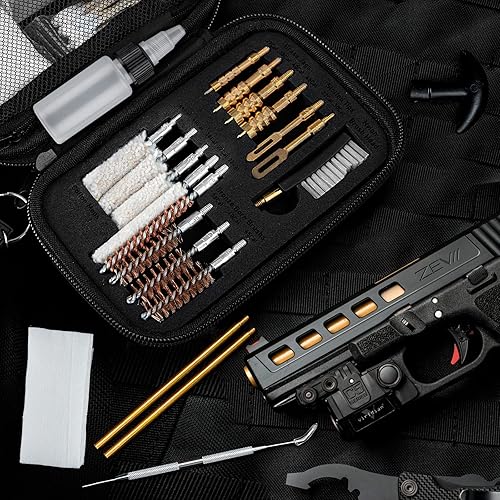 Miniatura 6 de Kit de limpieza de pistola universal Kit de limpieza de pistola 25 en 1 Kit de limpieza de pistola para .22 .357/.38/0.354 in .40 .45 calibre .40