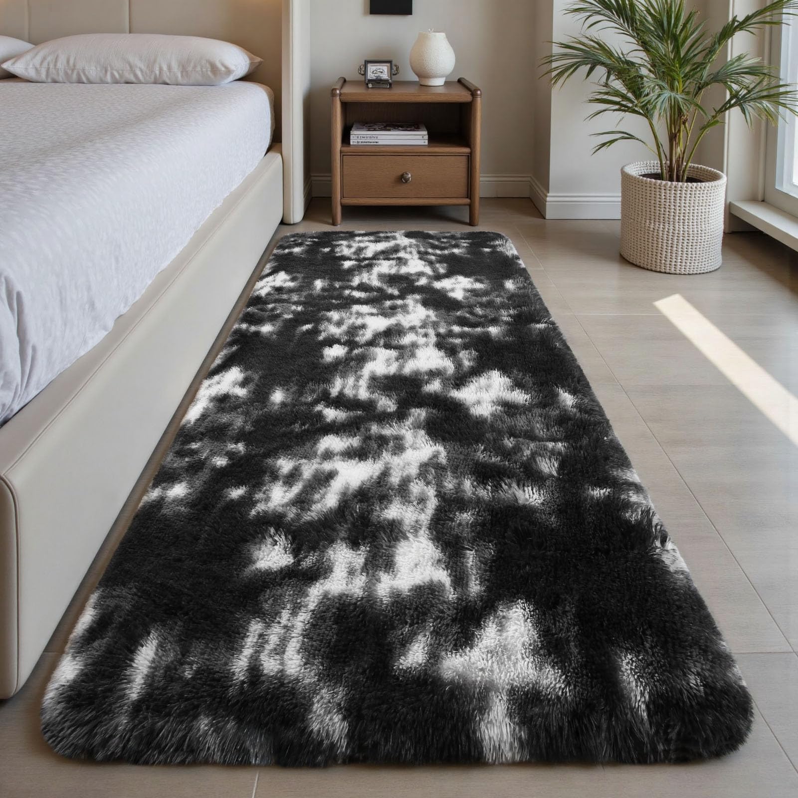 Sour Lemon Rugs Living Room 80x300cm, Runner rug for Bedroom, Washable Anti Slip Fluffy Rug Shaggy Soft Modern Floor Carpets Mat Beside Rugs for Kids Hallway Living Room