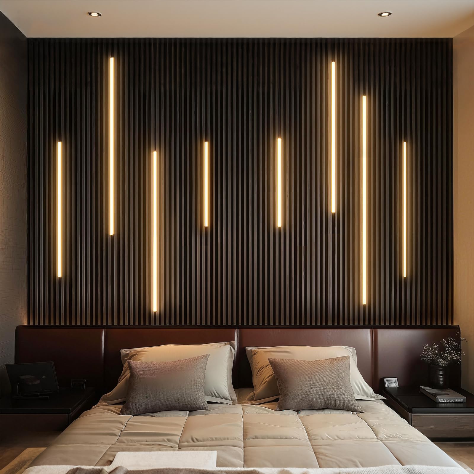 GZBtech Striscia LED per pannelli acustici con telecomando, 3 m x 2P, flessibile, tagliabile, 3000 K, bianco caldo, dimmerabile, IP67, impermeabile, autoadesiva, per pannelli acustici, scaffali