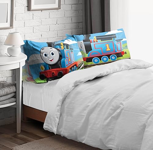 Miniatura 7 de Sunny Side Up Mattel Thomas & Friends - Juego de 2 fundas de almohada reversibles, fundas de almohada de doble cara, ropa de cama súper suave para