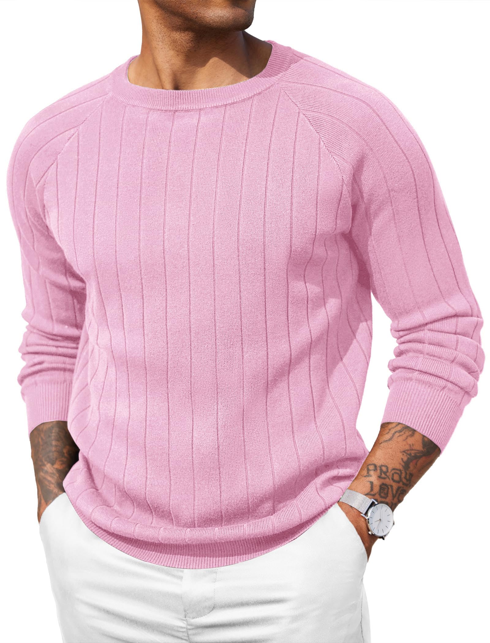 COOFANDY Mens Crewneck Pullover Sweater Business Casual Knit Sweater