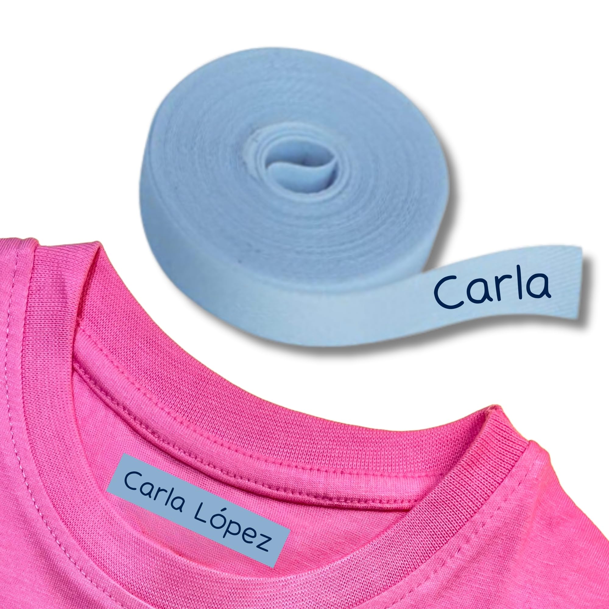 SticTag Cinta Personalizable Termoadhesiva Para los Niños y Para Etiquetar Con el Nombre y Marcar en el Cole (Azul)
