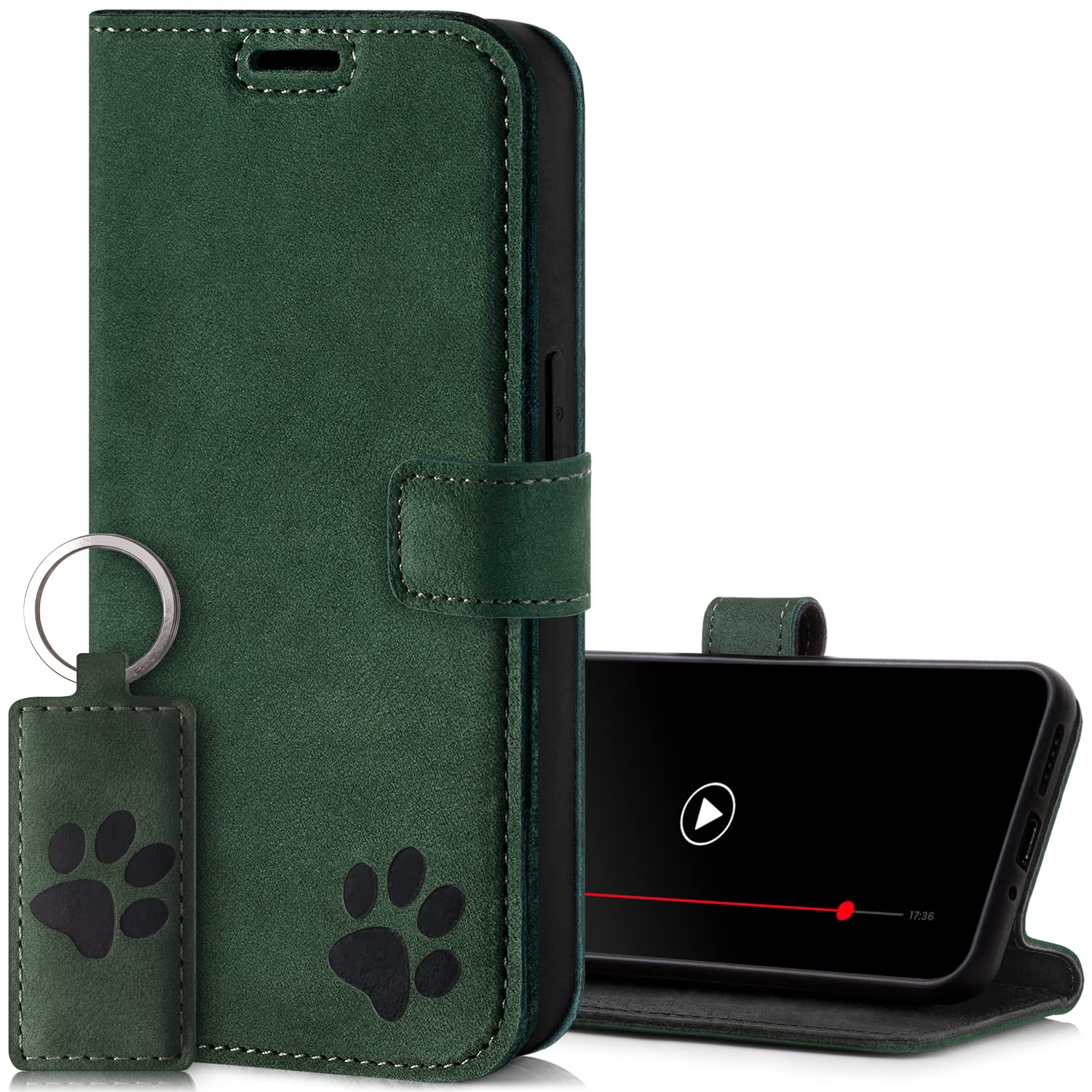 SURAZO Leather Wallet Mobile Phone Case Compatible with Samsung Galaxy A54 - Flip & Fold Smartphone Case with Stand RFID Blocker, Magnet Closure, 3 Slots for Bank Cards - Handcrafted European Leather