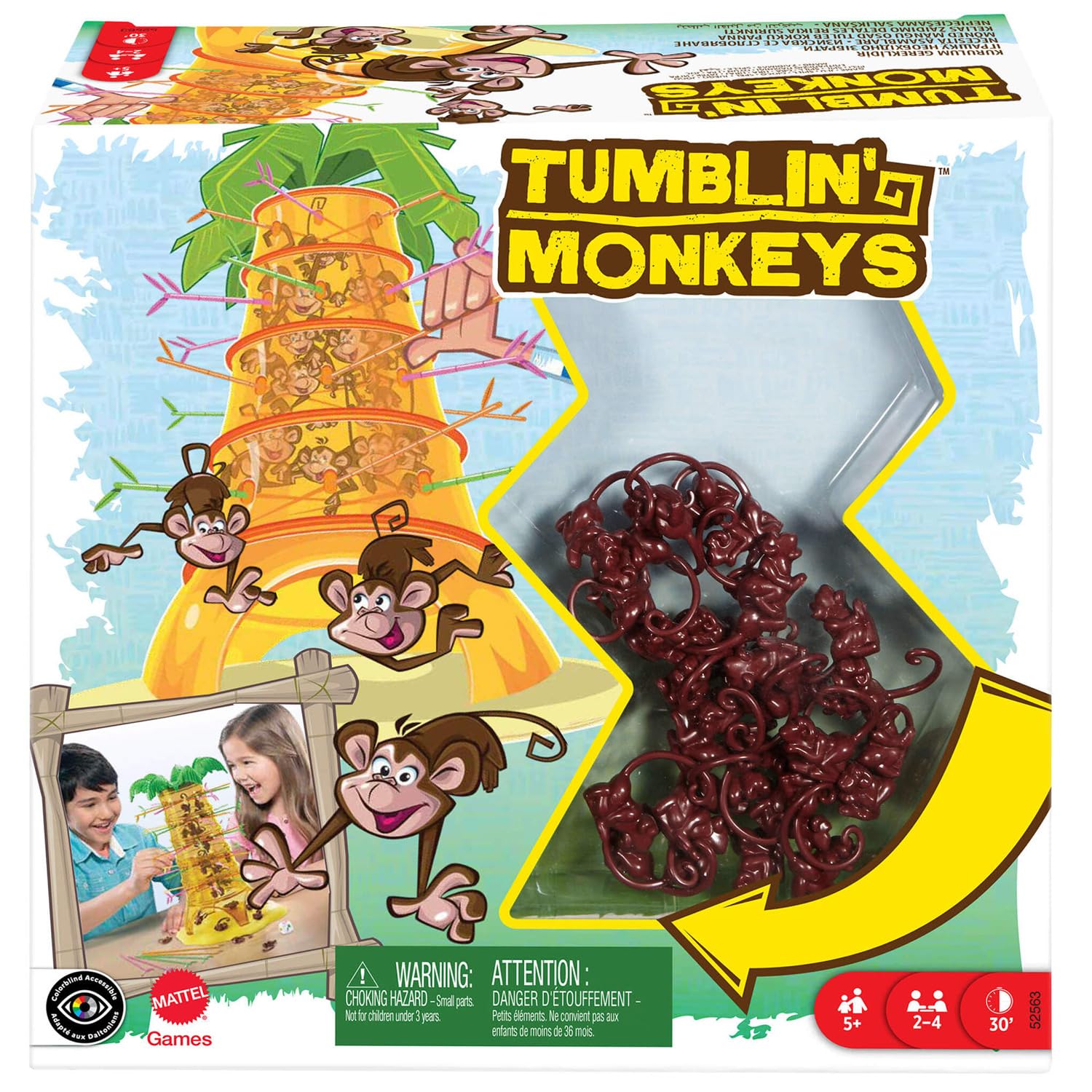 Mattel Games Monos Locos, Juegos de Mesa para niños +5 años, 2-4 Jugadores, partidas de Aproximadamente 30 min (52563)