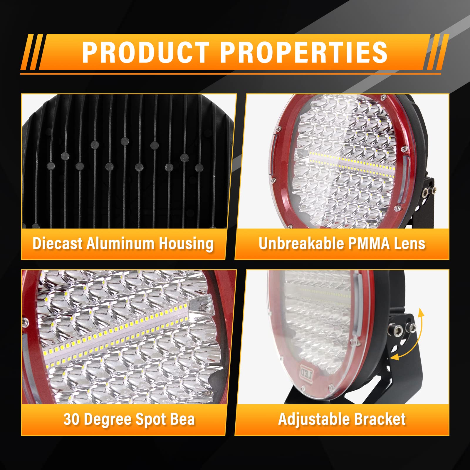 Faro Da Lavoro A 9 Led Da 12-24V Con Corpo In Alluminio - Foto 10