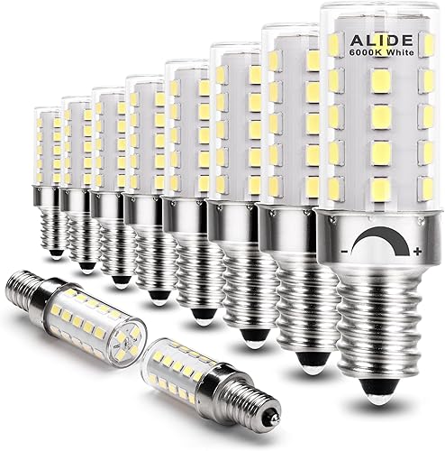 Miniatura 9 de ALIDE Bombilla LED E12 4000K regulable de 5 W, reemplaza equivalente a halógeno E12 de 40 W, base T6 de 120 V, E12 C7, bombillas LED para 4000K
