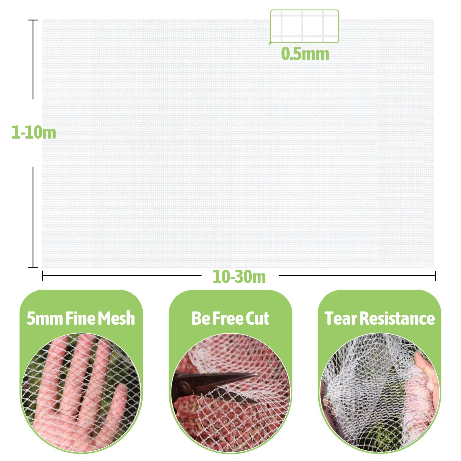Red ProteccióN De Frutas Y Verduras,Malla Antigranizo para Huerto,Huerto Malla Antipajaros,Duradero,Adecuado para Diferentes Estaciones De Crecimiento