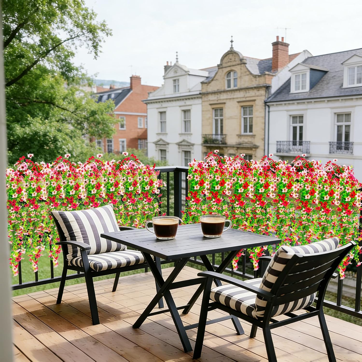 Artificial Flowers for Outdoors Decoration, 2 PCS Fake Flower Plants UV Resistant Faux Hanging Spring Flowers Long Trailing Vines for Home Porch Garden Patio Yard (Mix Hot Pink and Pink) - Image 6