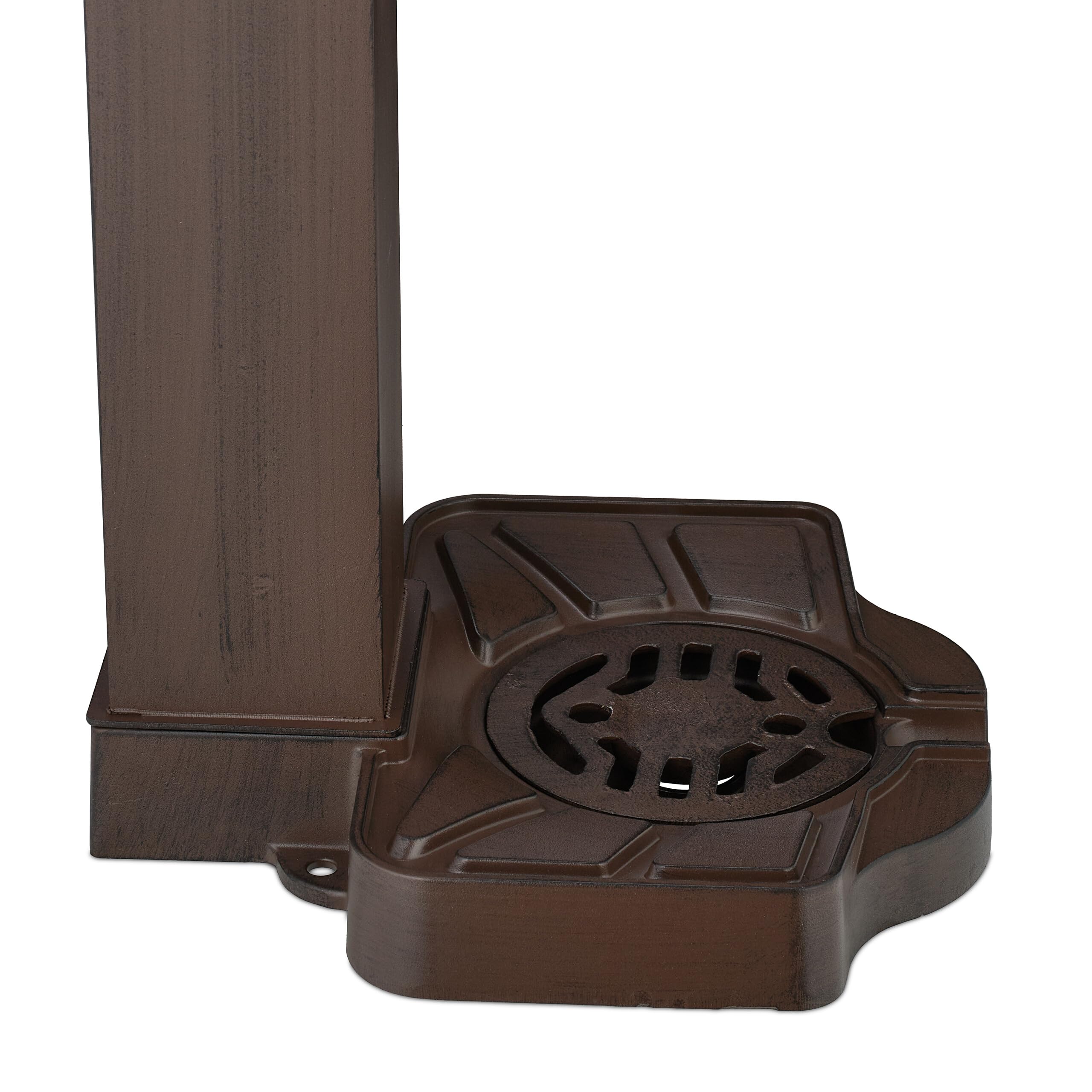 Relaxdays Standbrunnen antik, mit Wasserhahn & Becken, HxBxT: 77x29x33,5 cm, Wasserzapfsäule Garten, Terrasse, braun