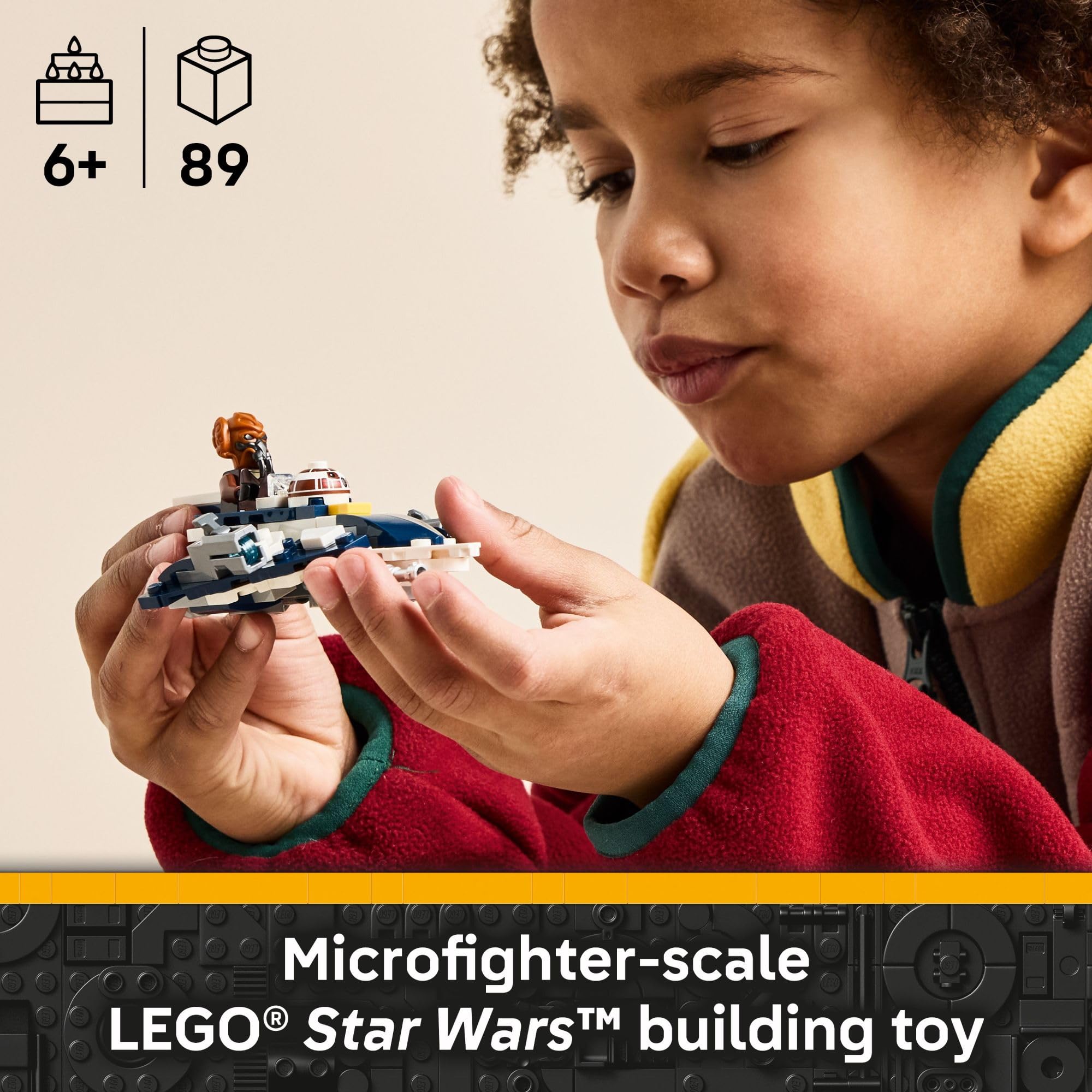 LEGO Star Wars Plo Koon’s Jedi Starfighter Microfighter Kids Toy - Building Toy for Pretend Play - Clone Wars Playset and Room Decor for Boys and Girls, Ages 6+ - Birthday Gift Idea - 75400